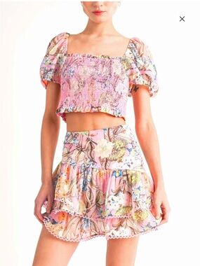 Reset by Jane pink floral set size Medium